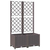 Cumpara ieftin Jardiniera de gradina cu spalier maro, 80x40x136 cm, PP