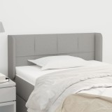 VidaXL Tăblie de pat cu aripioare gri deschis 93x16x78/88 cm textil