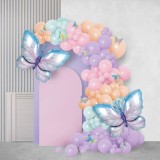 Set Decorativ de Petrecere cu Baloane Pastelate din Folie Fluturi - 140 buc, CMCLASS