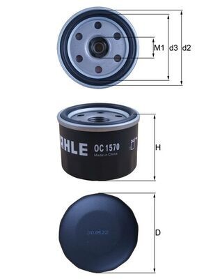 MAHLE OC 1570 Filtru ulei foto