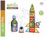 Joc magnetic pentru copii Diamond In spatiu, 51 piese, 7.5 cm