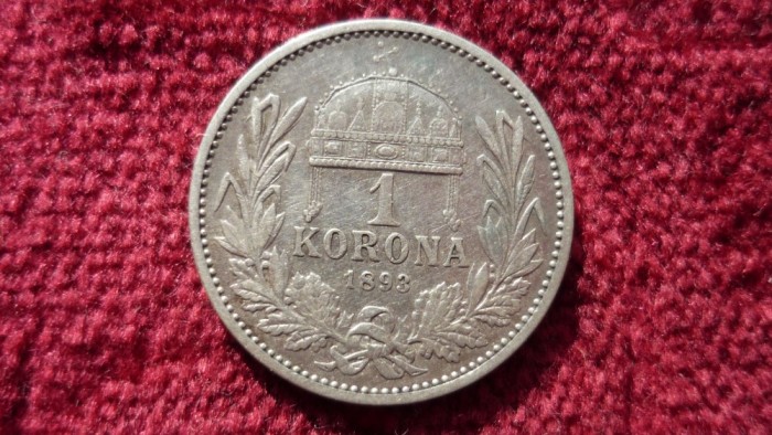 1 KORONA COROANA 1893 ARGINT ****