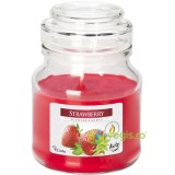 Lumanare Parfumata in Borcan cu Capac Aroma de Capsuni