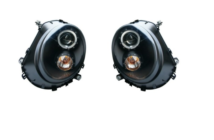 Set faruri tuning MINI ONE/COOPER/CLUBMAN/CLUBVAN/COUPE/ROADSTER/CABRIO (R55/56/57/58/59), 07.2007-2012, cu LED daytime running light; H9; manual; ne