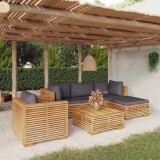 Cumpara ieftin Set mobilier grădină cu perne, 6 piese, lemn masiv de tec