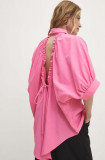 Cumpara ieftin Answear Lab camasa din bumbac femei, culoarea roz, cu guler clasic, relaxed