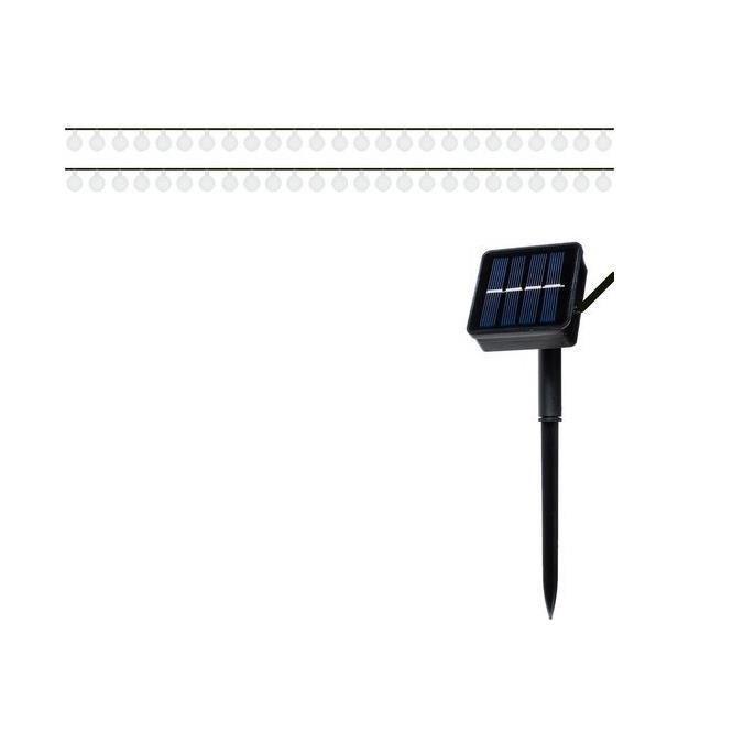 Ghirlanda solara, tip sirag de becuri, LED, 2V, 8 moduri iluminare, IP65, 2.2 cm, 4.8 m