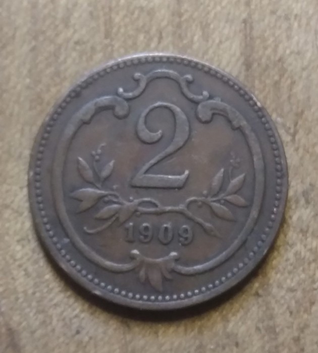 AUT AustroUngaria 2 heller 1909