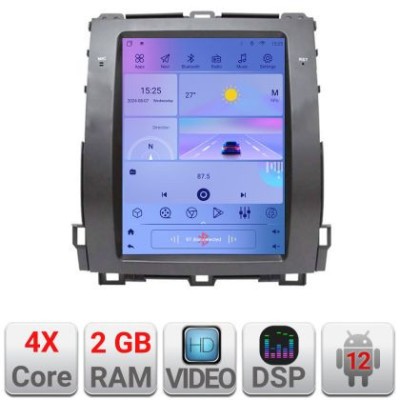 Navigatie Toyota Prado J120 high tip tesla radio gps internet 4 Core carplay android auto 2+32 kit-tesla-456-high+ED CarStore Technology foto