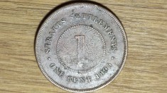 Straits Settlements - moneda de colectie exotica - 1 cent 1895 - regina Victoria