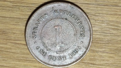R08 Straits Settlements - moneda de colectie exotica - 1 cent 1895 - regina Victoria foto