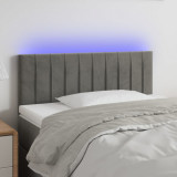 Tablie de pat cu LED, gri deschis, 90x5x78/88 cm, catifea GartenMobel Dekor, vidaXL