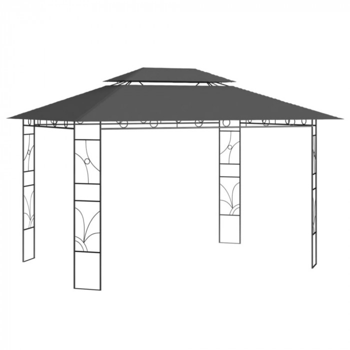 Pavilion, antracit, 4x3x2,7 m, 160 g/m&sup2; GartenMobel Dekor