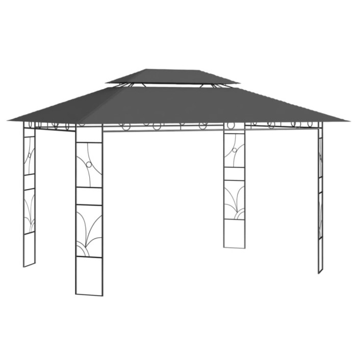 Pavilion, antracit, 4x3x2,7 m, 160 g/m&sup2; GartenMobel Dekor