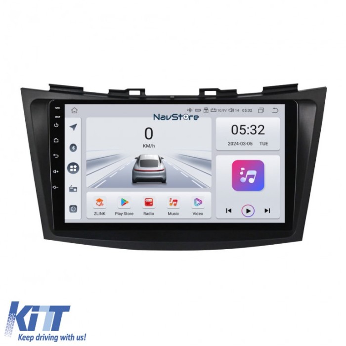 Navigatie Android Dedicata Suzuki Swift (2010-2017), 9Inch, 4Gb Ram, 64Gb Stocare, Bluetooth, WiFi, Carplay Performance AutoTuning