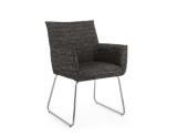 Cumpara ieftin Set 2 scaune dining otel argintiu textil gri charcoal Evelyn 64x60x88h
