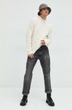 Abercrombie &amp; Fitch pulover barbati, culoarea alb