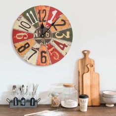 Ceas de perete, multicolor, 30 cm, MDF foto
