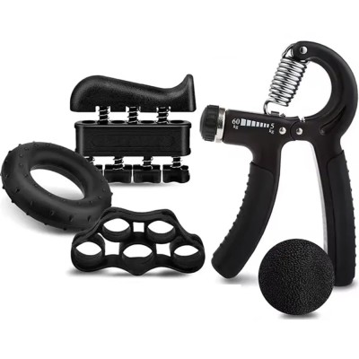 Set flexor cu 4 accesorii pentru antebrat si relaxare antistres, negru foto