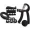 Set flexor cu 4 accesorii pentru antebrat si relaxare antistres, negru