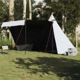 Cort de familie Tipi 6 persoane, alb opac textil impermeabil GartenMobel Dekor, vidaXL