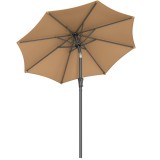 Umbrela de gradina SONGMICS 200 cm, UPF 50+, &icirc;nclinare 30&deg;, taupe