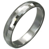 Inel din tungsten cu dreptunghiuri șlefuite, 3 mm - Marime inel: 59