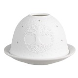 Cumpara ieftin Candela portelan alb Copac 12x8 cm