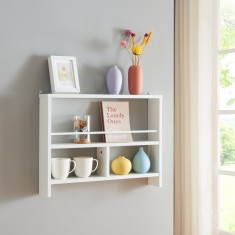 Raft de perete alb cu 3 polite Pite&aring;, 60x10,5x45 cm, [en.casa]