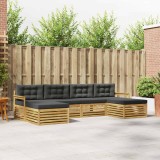 vidaXL Seturi de canapele 6 pcs Alb și antracit Lemn Solid de Acacia 3390912
