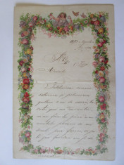 Raritate! Scrisoare 1873-litografie dupa original,Mihai Eminescu foto