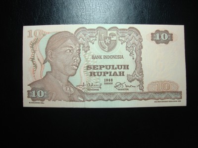 INDONEZIA 10 RUPII 1968 UNC foto