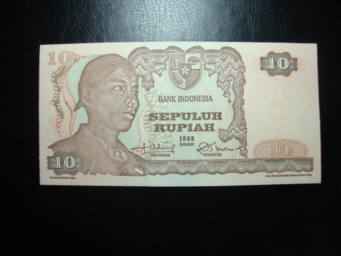 INDONEZIA 10 RUPII 1968 UNC