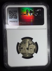ROMANIA moneda 50 BANI 2019 PAPA FRANCISC necirculata UNC gradata NGC MS66