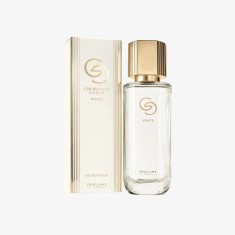 Apa de parfum Giordani Gold White pentru femei cu aroma florala luminoasa si note elegante, sticla cu accente aurii, ideala pentru rafinament zilnic s