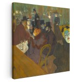 Tablou pictura La Moulin Rouge de Toulouse Lautrec 2125 Tablou canvas pe panza CU RAMA 100x100 cm