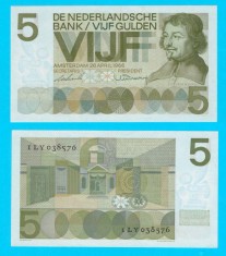Olanda (p#90) 5 Gulden 1966 aUNC+ &#039;Vondel I&#039; serie: 1LY038576
