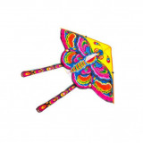 Zmeu fluture urias, 90 cm x 48 cm, fir cu maner, multicolor, Oem