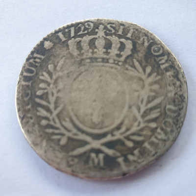 Franta 1/2 ecu 1729- M Toulouse argint Ludovic XV-lea foto