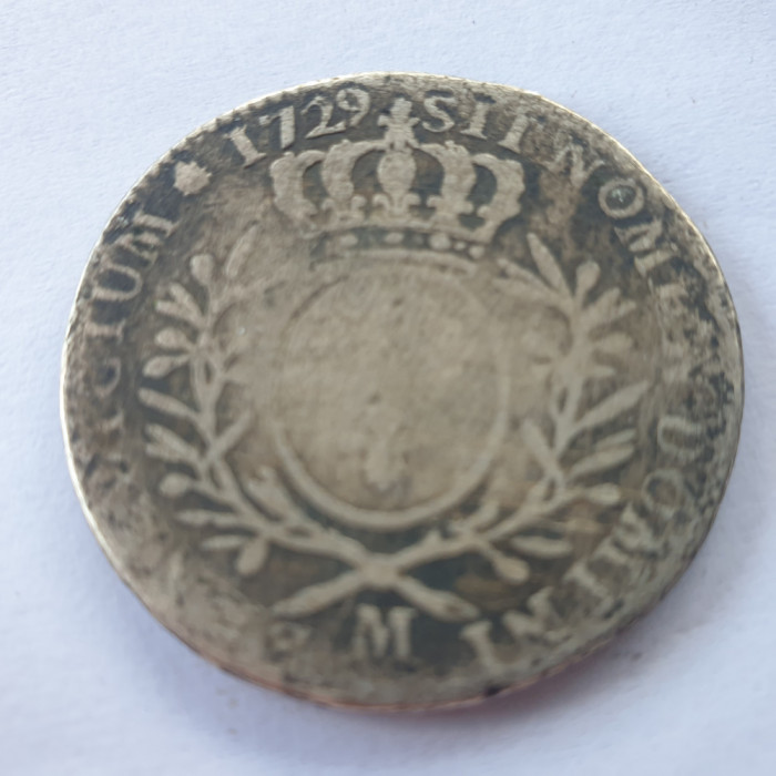 Franta 1/2 ecu 1729- M Toulouse argint Ludovic XV-lea