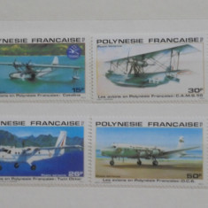 POLINEZIA FRANCEZA - AVIATIE, SERIE 4 TIMBRE - 1980 - MI 11 EURO - NECIRCULATE.