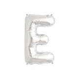 Balon Folie Litera E Argintiu - 40 cm