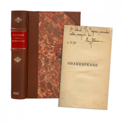 Haig Acterian, Shakespeare, 1938, cu dedicație pentru col. T. Megru foto