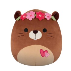 Jucarie de plus, Squishmallows, Castorul Chip cu inimioare, 19 cm
