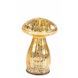Ciupercuta decorativa sticla aurie cu led &Oslash; 9,5 x 15 H