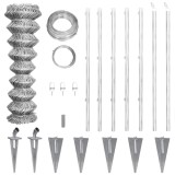 VidaXL Gard din plasă cu st&acirc;lpi și țăruși, 15x1,25 m, oțel galvanizat