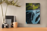 Tablou Canvas R&acirc;uri Albastre peisaj islandez Abstracție Natură, 26 x 39 cm, CMCLASS