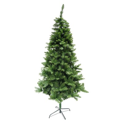 Brad artificial clasic de craciun, inaltime 2.1m interior/exterior, diametru 125 cm, 957 ramur, suport metalic inclus, verde foto