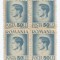 |Romania, LP 188/1945, Uzuale - Mihai I, hartie gri, bloc de 8 timbre, MNH
