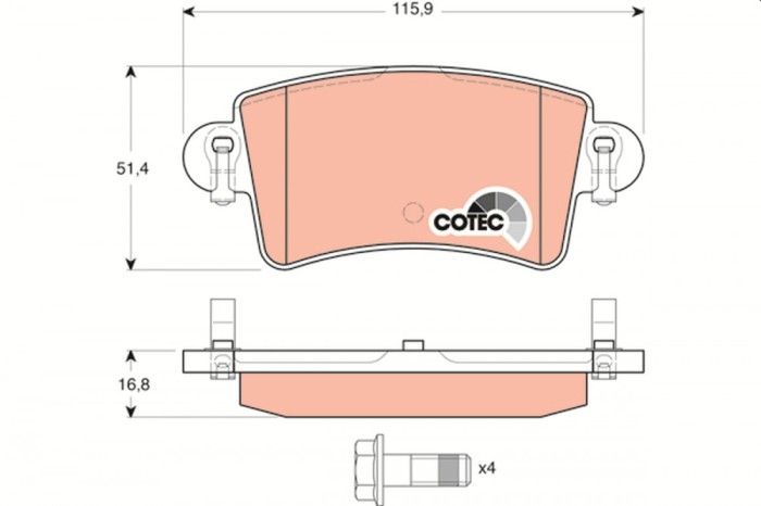 TRW GDB1470 COTEC set placute frana,frana disc